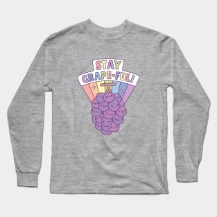 Bunch of Grapes, Stay Grapeful Pun Long Sleeve T-Shirt